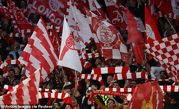 Soccer Football - Champions League - Quarter Final - First Leg - Arsenal v Bayern Munich - Emirates Stadium, London, Britain - April 9, 2024 Arsenal fans inside the stadium before the match Action Images via Reuters/Matthew Childs