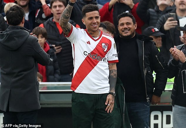 Enzo Fernandez was paraded by his boyhood club River Plate on Sunday