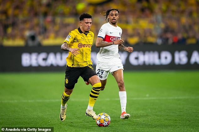 Sancho starred against PSG in last season's Champions League semi-final while representing Borussia Dortmund