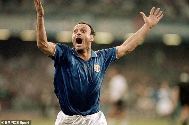 A 25-year-old Schillaci entered Italia 90 with just one cap and the squad No 19 but departed the tournament a national hero