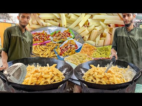 KFC နှင့် McDonald’s French Fries လုပ်နည်း | ပြင်ဆင်ထားသော BESAN CHIPS + MAYONNAISE ချက်ပြုတ်နည်း လုပ်ငန်းစဉ်