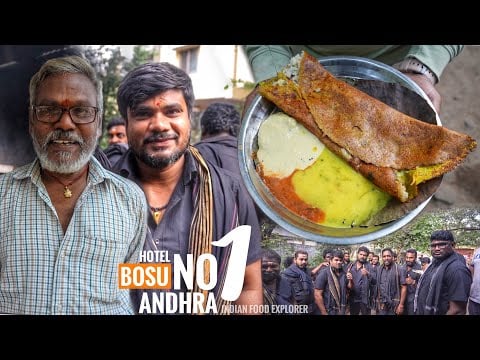 Andhra No.1 Rava Dosa & Upma Pesarattu | Basu ဟိုတယ် | Dosa Only 10₹/- | လမ်းဘေးအစားအစာ