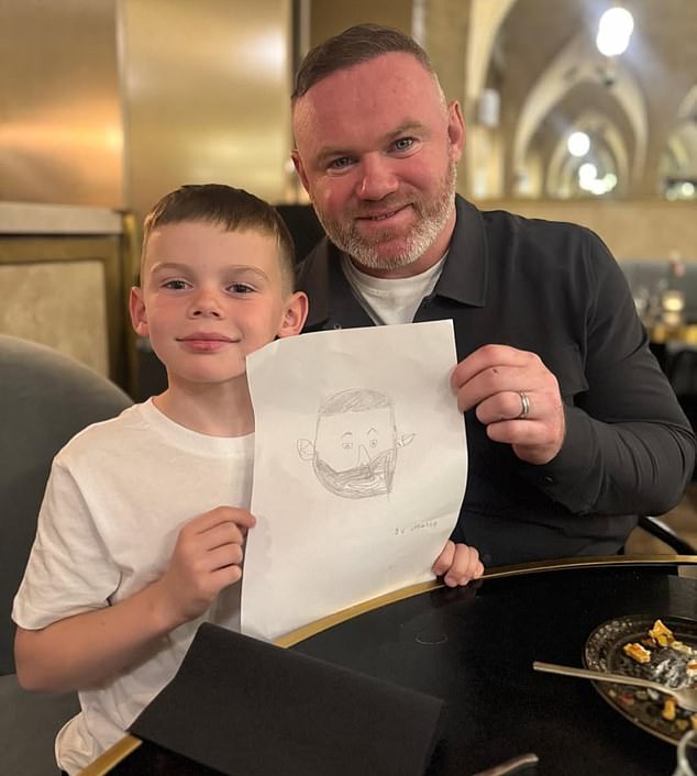 Wayne Rooney shared a hilarious drawing online that his youngest son Cass made of him