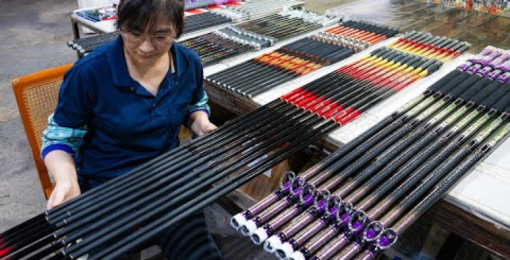 Carbon Fiber Fishing Rod Manufacturing Process / 碳纖維釣竿製造 – Taiwan Factory